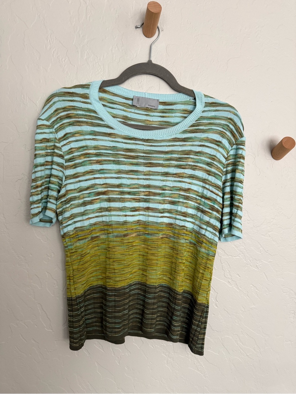 Missoni vintage aqua + ombré striped knit top | sustainable luxury